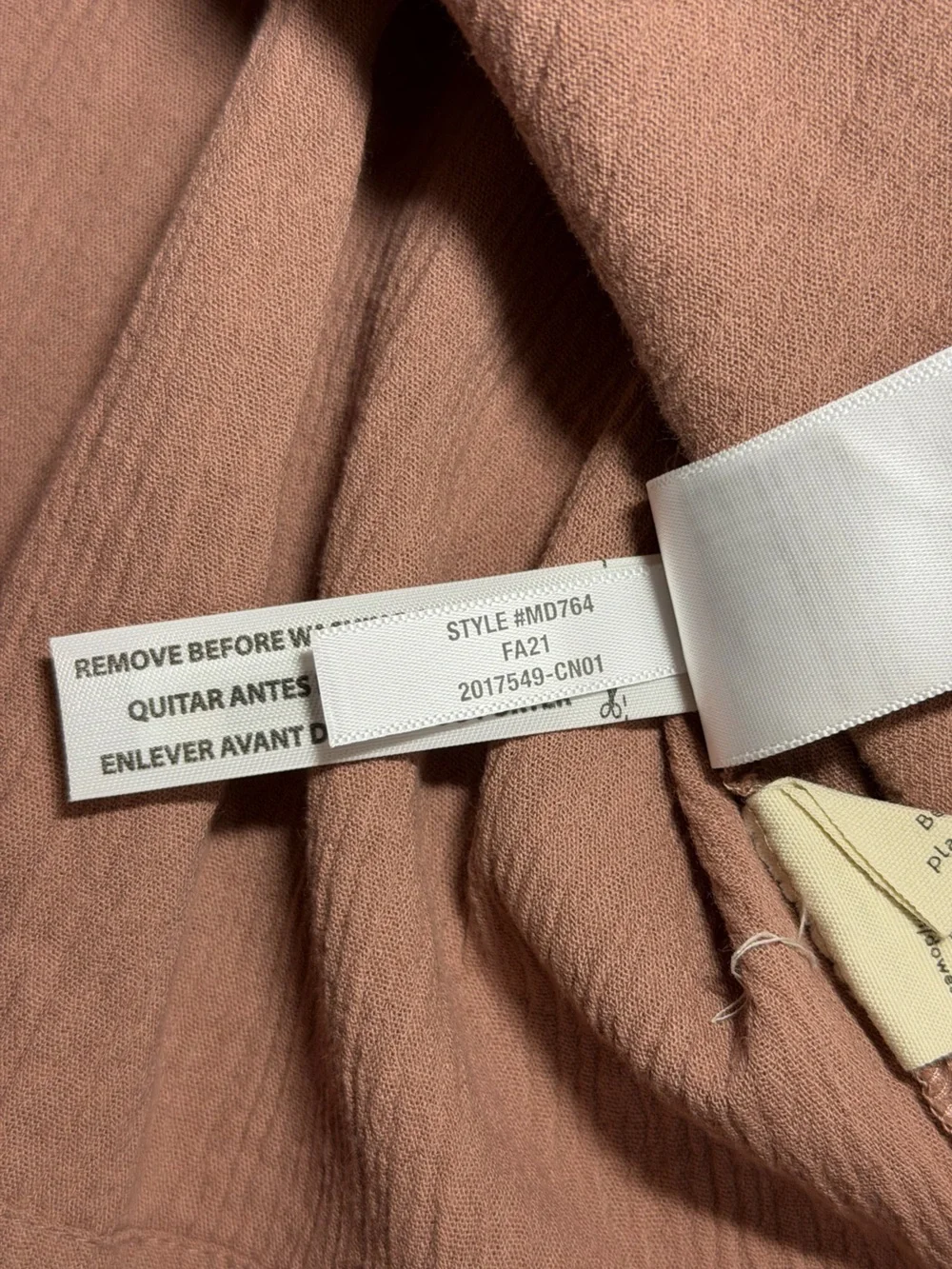 Madewell Smocked Square Neck Puff Sleeve Peplum Top in Dusty Rose
